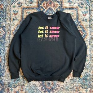 Vintage Let It Snow Spellout Crewneck Size XL